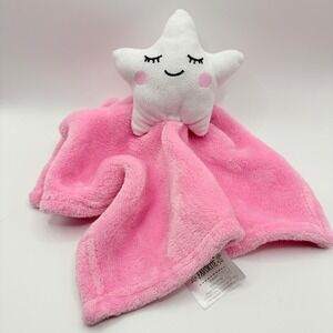 Le Bebe Favorite Pink Star Lovey Security Blanket Plush Baby Snuggle Soother